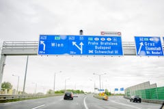 Austrian Federal Motorway Highway Direction Sign Royalty Free Stock Photos Austrian Federal Motorway Highway Direction Sign Royalty Free Stock Photos