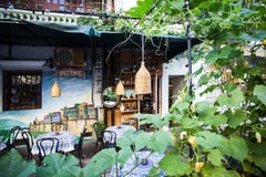 Authentic outdoor cafe Old Tbilisi stock photos Authentic outdoor cafe Old Tbilisi stock photos