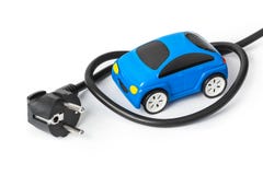 Auto des elektrischen Steckers und des Spielzeugs lizenzfreies stockbild Auto des elektrischen Steckers und des Spielzeugs lizenzfreies stockbild