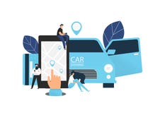 Auto die conceptenbanner delen vector illustratie Auto die conceptenbanner delen vector illustratie