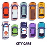 Auto hoogste mening Het vervoer van het stadsvoertuig Automobiele auto's voor vervoer, van boven autoautovector geïsoleerde picto royalty-vrije illustratie Auto hoogste mening Het vervoer van het stadsvoertuig Automobiele auto's voor vervoer, van boven autoautovector geïsoleerde picto royalty-vrije illustratie