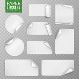 Autoadesivi di carta impostati La pagina bianca dell'autoadesivo dell'etichetta, nota che in bianco dell'inclinazione del distint royalty illustrazione gratis Autoadesivi di carta impostati La pagina bianca dell'autoadesivo dell'etichetta, nota che in bianco dell'inclinazione del distint royalty illustrazione gratis