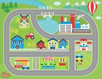 Autobahn-Spiel placemat vektor abbildung Autobahn-Spiel placemat vektor abbildung