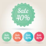 Autocollant d'insigne de la vente 40% de vecteur illustration stock Autocollant d'insigne de la vente 40% de vecteur illustration stock