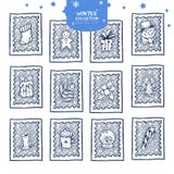 Autocollants de timbre-poste de Noël illustration libre de droits Autocollants de timbre-poste de Noël illustration libre de droits