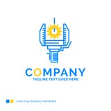 Automatização, indústria, máquina, produção, amarelo azul da robótica ilustração stock Automatização, indústria, máquina, produção, amarelo azul da robótica ilustração stock