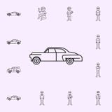 automobile dell'icona di anni sessanta Insieme universale delle icone della generazione per il web ed il cellulare illustrazione vettoriale automobile dell'icona di anni sessanta Insieme universale delle icone della generazione per il web ed il cellulare illustrazione vettoriale