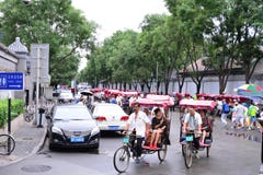 Automobile della manodopera del ` s di Pechino Houhai immagine stock libera da diritti Automobile della manodopera del ` s di Pechino Houhai immagine stock libera da diritti