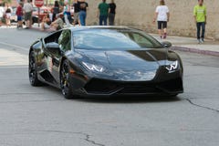 Automobile di Lamborghini Huracan su esposizione fotografie stock Automobile di Lamborghini Huracan su esposizione fotografie stock