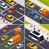 Autonomous Vehicle 2x2 Design Concept vector illustration Autonomous Vehicle 2x2 Design Concept vector illustration