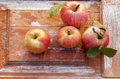 Autumn Apples On Old Wooden Background. Rustic Style.. Rustic Style. Stock Photography Autumn Apples On Old Wooden Background. Rustic Style.. Rustic Style. Stock Photography