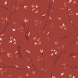 Autumn Floral Seamless Pattern with Leaves and Flowers. Fall Vintage Nature Background for Textile, Wallpaper, Print stock illustration Autumn Floral Seamless Pattern with Leaves and Flowers. Fall Vintage Nature Background for Textile, Wallpaper, Print stock illustration