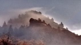 Autumn fog High Desert frosty morning royalty free stock photography Autumn fog High Desert frosty morning royalty free stock photography