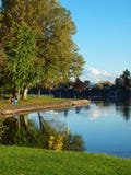 Autumn In Blue-Lake Park NW Oregon. Royalty Free Stock Photos