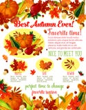 Autumn lovely fall time wishes vector poster Royalty Free Stock Photography Autumn lovely fall time wishes vector poster Royalty Free Stock Photography