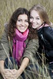 Autumn Portrait Of Two Young Women Stock Photo