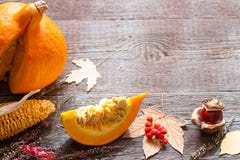 Autumn pumpkin and leaves retro abstract background Royalty Free Stock Images Autumn pumpkin and leaves retro abstract background Royalty Free Stock Images