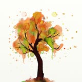 Autumn Tree Painting Stock Images