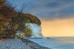 Autumn vibes on the chalk cliff on the baltic sea to the sunrise royalty free stock image Autumn vibes on the chalk cliff on the baltic sea to the sunrise royalty free stock image