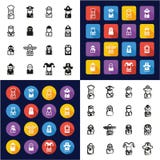 Avatar allen in Één Vlakke het Ontwerpreeks Uit de vrije hand 1 van de Pictogrammen Zwarte & Witte Kleur royalty-vrije illustratie Avatar allen in Één Vlakke het Ontwerpreeks Uit de vrije hand 1 van de Pictogrammen Zwarte & Witte Kleur royalty-vrije illustratie