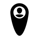 Avatar för profil för person för användare för vektor för Gps-bogseraresymbol manlig med symbol för stift för markör för lägeöver stock illustrationer Avatar för profil för person för användare för vektor för Gps-bogseraresymbol manlig med symbol för stift för markör för lägeöver stock illustrationer