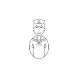 avatar sailor icon. Professions for mobile concept and web apps. Thin line icon for website design and development, app developme royalty free illustration avatar sailor icon. Professions for mobile concept and web apps. Thin line icon for website design and development, app developme royalty free illustration