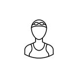 Avatar swimmer outline icon. Signs and symbols can be used for web logo mobile app UI UX royalty free illustration Avatar swimmer outline icon. Signs and symbols can be used for web logo mobile app UI UX royalty free illustration