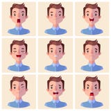 Avatarssinnesrörelser Ställ in en man med en variation av sinnesrörelser stock illustrationer Avatarssinnesrörelser Ställ in en man med en variation av sinnesrörelser stock illustrationer
