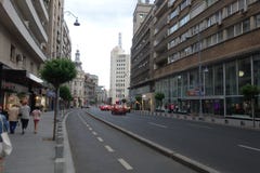 Avenue de Calea Victoriei à Bucarest du centre Image stock Avenue de Calea Victoriei à Bucarest du centre Image stock