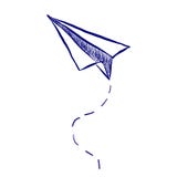 Avião de papel tirado mão Vetor ilustração stock Avião de papel tirado mão Vetor ilustração stock