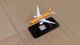 Avión de pasajeros que saca del teléfono elegante ilustración del vector Avión de pasajeros que saca del teléfono elegante ilustración del vector