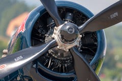 Aviões de lutador OE-EAS do vintage da segunda guerra mundial do corsário de Vought F4U-4 da coleção de voo dos touros imagens de stock Aviões de lutador OE-EAS do vintage da segunda guerra mundial do corsário de Vought F4U-4 da coleção de voo dos touros imagens de stock