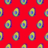 Avocado abstract red seamless vector pattern print. stock illustration Avocado abstract red seamless vector pattern print. stock illustration