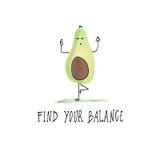 Avocado jogowie Wycena i rysunek Avocado rysuje ręcznie royalty ilustracja Avocado jogowie Wycena i rysunek Avocado rysuje ręcznie royalty ilustracja