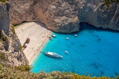 Navagio strand, Zakinthos ö, Grekland Royaltyfria Bilder Navagio strand, Zakinthos ö, Grekland Royaltyfria Bilder