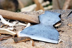 Free Axe On Chopping Block Royalty Free Stock Photos - 19798298