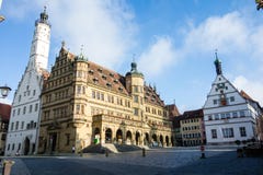 Ayuntamiento del der Tauber del ob de Rothenburg en Baviera Alemania fotografía de archivo Ayuntamiento del der Tauber del ob de Rothenburg en Baviera Alemania fotografía de archivo