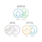 Ayurveda vector elements and doshas. vector illustration Ayurveda vector elements and doshas. vector illustration