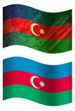 Azerbejdżan 3D kraju flaga, dwa stylu ilustracja wektor Azerbejdżan 3D kraju flaga, dwa stylu ilustracja wektor