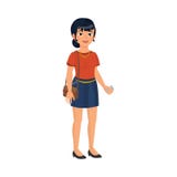 Aziatische vrouw als gelukkige cliënt stock illustratie Aziatische vrouw als gelukkige cliënt stock illustratie