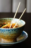 Azjatyccy ryż z wieprzowiną, Błądzą pieczarki, napy kapusta, kiszeni bambusowi krótkopędy, szpinak, Teriyaki, słodki chili kumber Obrazy Stock Azjatyccy ryż z wieprzowiną, Błądzą pieczarki, napy kapusta, kiszeni bambusowi krótkopędy, szpinak, Teriyaki, słodki chili kumber Obrazy Stock