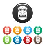 Aztec idol icons set color vector illustration Aztec idol icons set color vector illustration