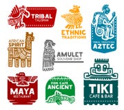 Azteke und Mayasymbole, Unternehmensidentitä5sikonen stock abbildung Azteke und Mayasymbole, Unternehmensidentitä5sikonen stock abbildung