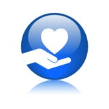 Azul disponible del logotipo del corazón ilustración del vector Azul disponible del logotipo del corazón ilustración del vector