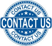 Azul éntrenos en contacto con muestra de Internet del sello de goma en el fondo blanco Azul éntrenos en contacto con muestra de Internet del sello de goma en el fondo blanco