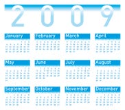 Azzurro del calendario 2009 illustrazione vettoriale Azzurro del calendario 2009 illustrazione vettoriale