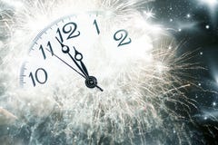 Año Nuevo en la medianoche Foto de archivo