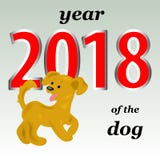 2018 años del perro amarillo en el calendario del este Un alegre libre illustration 2018 años del perro amarillo en el calendario del este Un alegre libre illustration