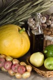Aún-vida del otoño con las verduras en estilo rural Fotografía de archivo