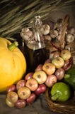 Aún-vida del otoño con las verduras en estilo rural Fotos de archivo